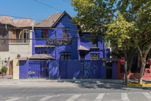 Santiago Chile Febrero 2020 Coloridas Casas Barrio Bellavista Santiago Chile — Foto de Stock