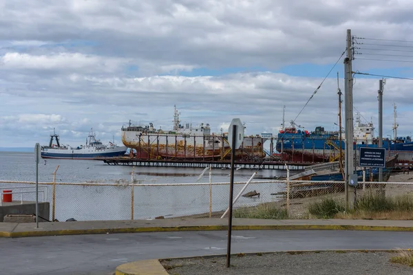 Punta Delgada Criança Fevereiro 2020 Navios Estaleiro Porto Punta Delgada — Fotografia de Stock