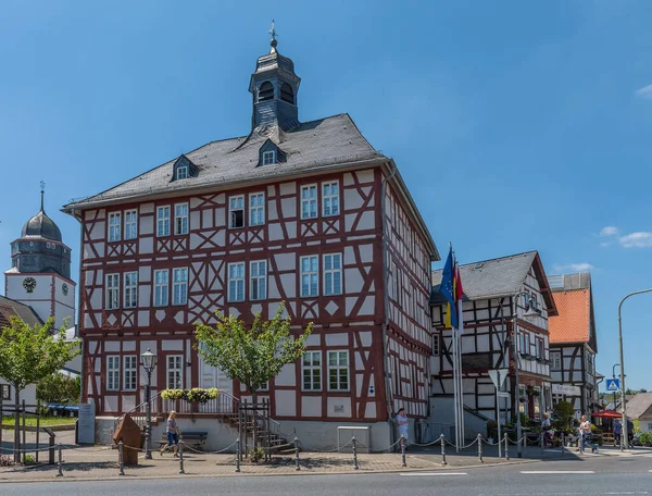 Usingen Deutschland Juni 2018 Historisches Fachwerkhaus Der Kleinstadt Usingen Hessen — Stockfoto