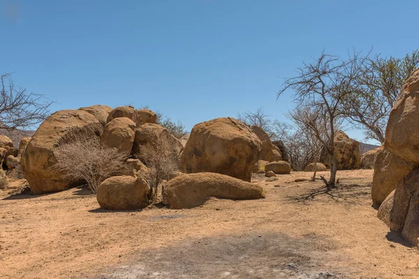 Formation Massive Roches Granitiques Dans Les Monts Erongo Namibie — Photo