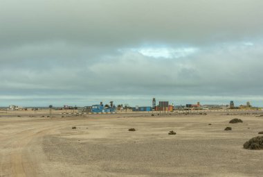 WLOTZKASBAKEN, NAMIBIA-Aralık 27, 2020: Swakopmund, Namibya 'nın kuzeyindeki tatil beldesi Wlotzkasbaken manzarası