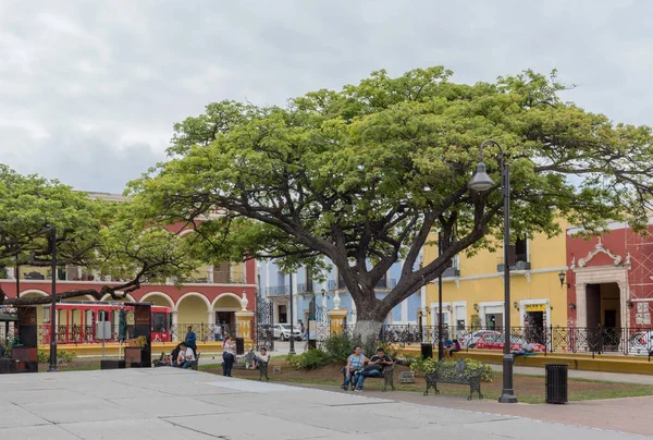 Campeche México Março 2018 Pessoas Não Identificadas Parque Independência Praça — Fotografia de Stock