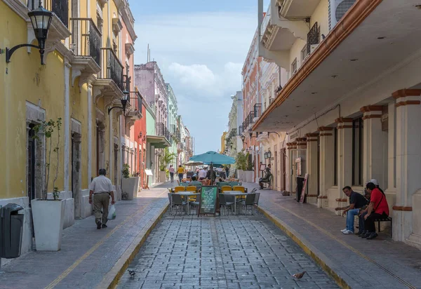 Campeche México Março 2018 Pedestres Rua Campeche Cidade México — Fotografia de Stock