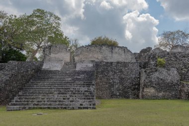 Antik Maya şehri Kohunlich 'in kalıntıları, Quintana Roo, Meksika