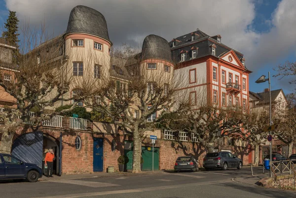 Frankfurt Main Germania Febbraio 2021 Palazzo Storico Sulle Rive Del — Foto Stock