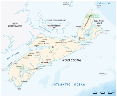 Kanada 'nın Nova Scotia eyaletinin vektör haritası
