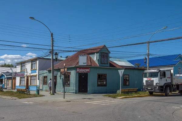 Puerto Natales Chili Février 2020 Maisons Dans Une Rue Puerto — Photo