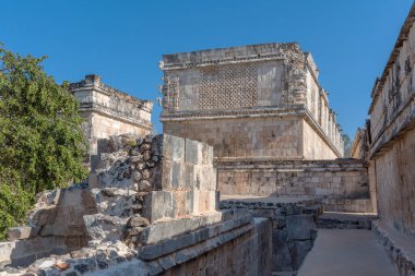Eski Maya şehrinin kalıntıları Uxmal. UNESCO Dünya Mirası Alanı, Yucatan, Meksika