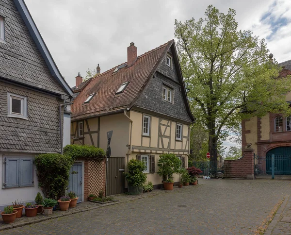 Vieilles Maisons Colombages Dans Vieille Ville Historique Francfort Hoechst — Photo