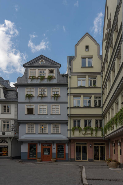 Houses in the reconstructed old town of Frankfurt, Germany