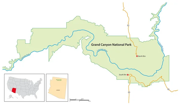 그랜드 캐니언 공원의 애리조 — 스톡 벡터