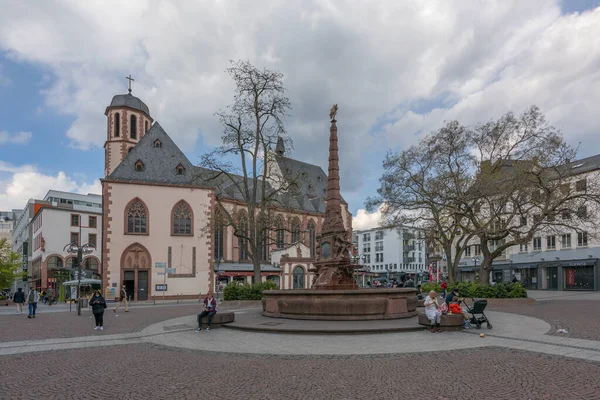 Frankfurt Main Germany May 2021 Liebfrauenberg Square Historic Old Town — 图库照片
