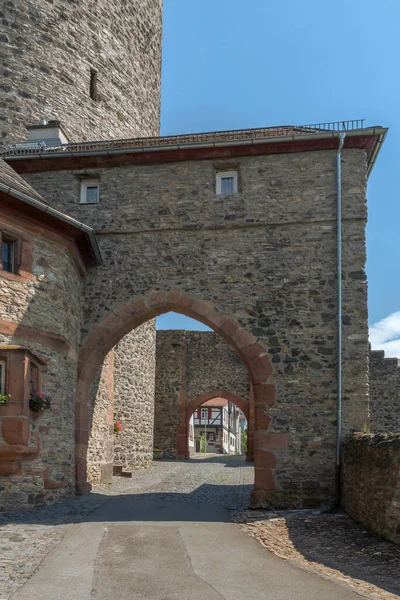 Muro Ladrillo Con Arco Del Castillo Friedberg Hesse Alemania — Foto de Stock