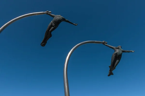 Puerto Natales Chile February 2020 Monument Wind Statue Waterfront Puerto — Stock Photo, Image