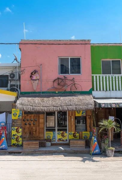 Holbox Mexico March 2018 Colored House Tropical Island Holbox Quintana — Stock Photo, Image