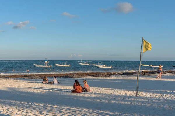 Tulum México Marzo 2018 Turistas Tulum Beach Quintana Roo Por —  Fotos de Stock