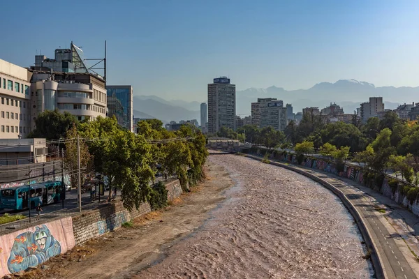 Floden Mapocho Santiago Chile — Stockfoto