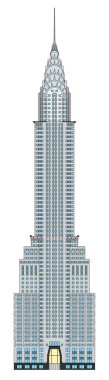 ABD 'nin New York şehrindeki Chrysler binasının vektör grafiği 