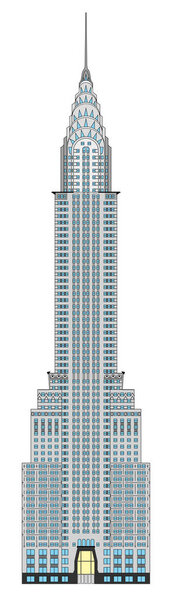 векторная графика здания Крайслер в Нью-Йорке, США 