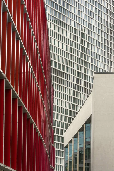 Фасады Современных Небоскребов Центре Франкфурта Майне — стоковое фото