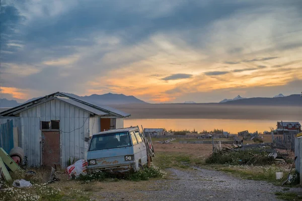 Puerto Natales Chile Februar 2020 Sonnenuntergang Über Dem Ultima Esperanza — Stockfoto
