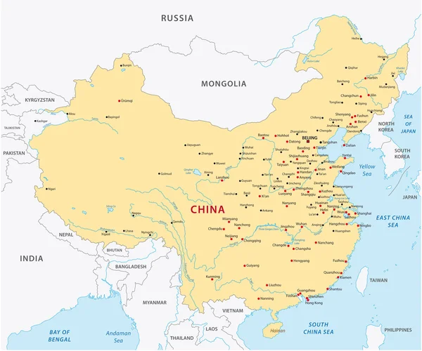 China map — Stock Vector