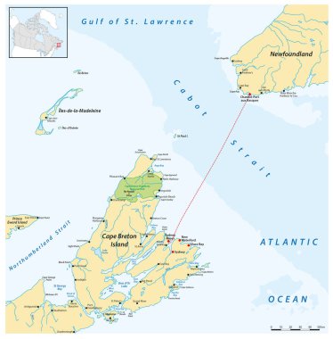 Atlantik Haritası Kanada Cabot Boğazı