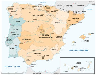 İspanya ve Portekiz 'in idari haritası