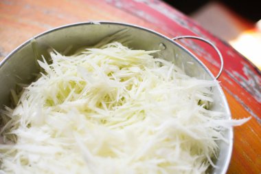 Beyaz papaya yemek pişirme konseptini bozdu.