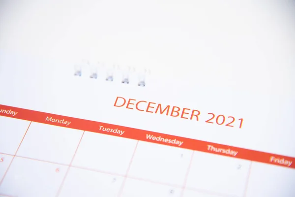 Planlama Takvimi 2021 Bulanık Aralık 2021 — Stok fotoğraf