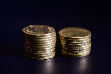 Madeni paraları makro mercekle kapat 2 THB sikke.