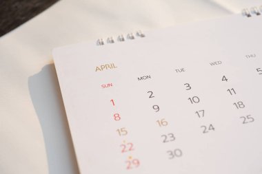 Planlama konseptinde beyaz takvimi kapat.