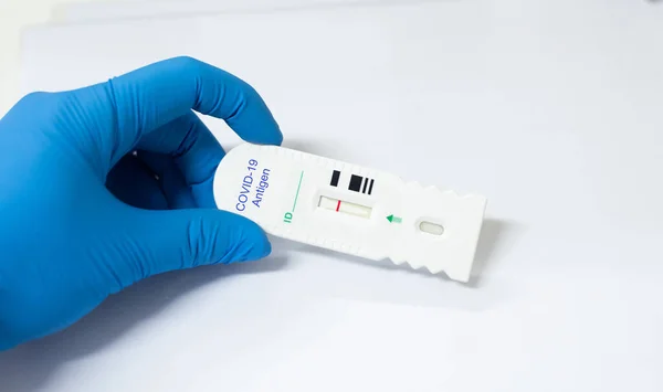 Strip Screening rapid test COVID-19 antigen negative.Testing in biosafty cabinet class 3.