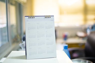 Beyaz ton planlama kavramında bulanık Celendar.