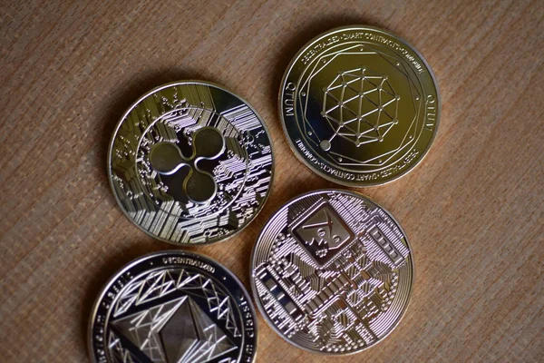 Close Coin Στην Έννοια Της Αγοράς Κρυπτονομισμάτων — Φωτογραφία Αρχείου