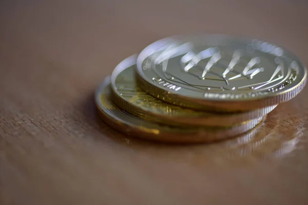 Fermer Pièce Monnaie Dans Concept Entreprise Marché Crypto Monnaie — Photo