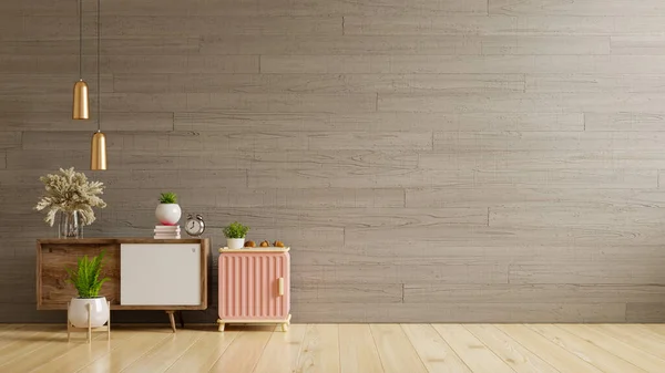 Modern boş odada kabine modeli, beton duvar, 3D görüntüleme