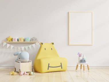 Çocuk odasının iç kısımlarına 3 boyutlu posterler as.