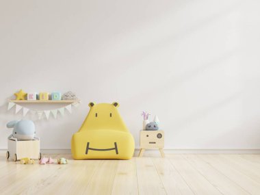 Çocuklar odasındaki duvarın arka tarafında açık beyaz bir duvar oluşturun.