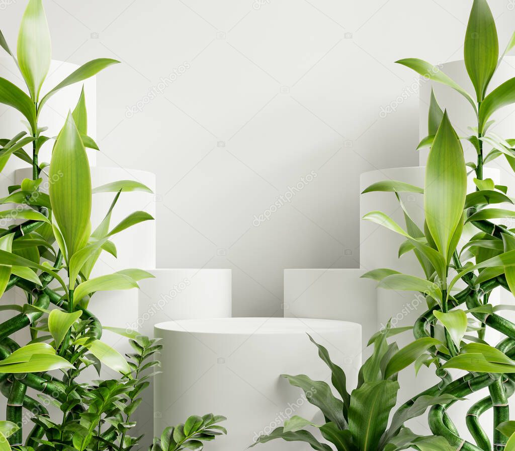 Podium mockup display with for product presentation,3D rendering