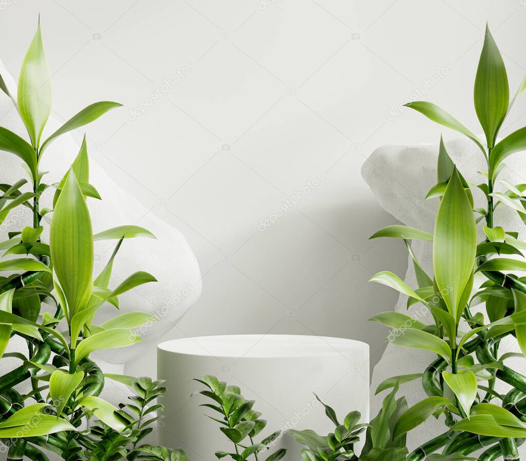 Podium mockup display with for product presentation,3D rendering