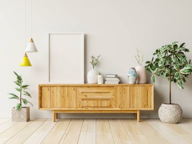 Ahşap dolapta, üzerinde güzel bitkiler olan bir fotoğraf çerçevesi.