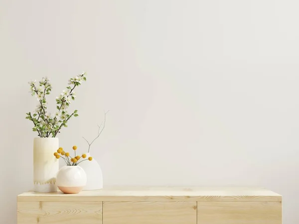 Modern boş odada kabine modeli, beyaz duvar 3D görüntüleme