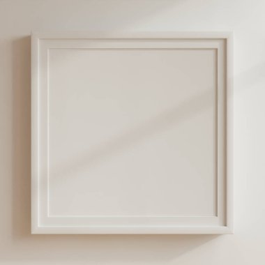Dikey beyaz çerçeveli boş poster modeli - 3B görüntüleme