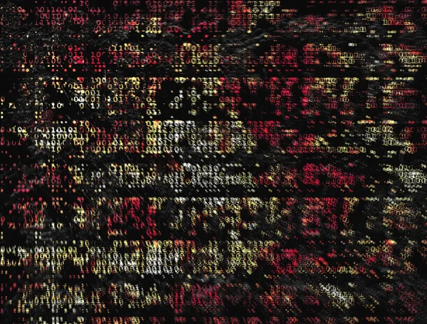 Расплывчатый Поток Двоичного Кода Абстрактным Фоном Помех Сигнала — стоковое фото