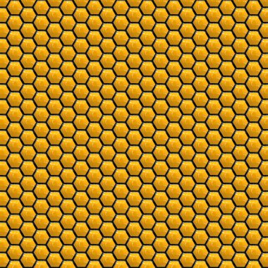 Üç boyutlu resimde altın bir bal peteği altıgen soyut desen