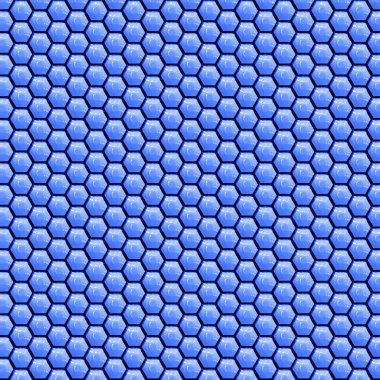 3D resimde mavi bir bal peteği altıgen soyut desen