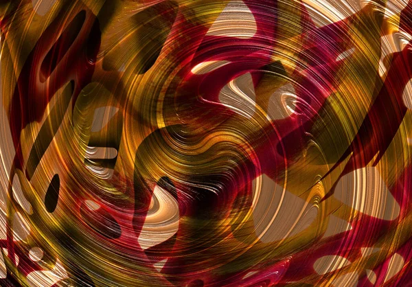 Błyszczący Wirujący Wir Abstrakcyjny Tło Sztuki Kolorze Czerwonym Złotym — Zdjęcie stockowe