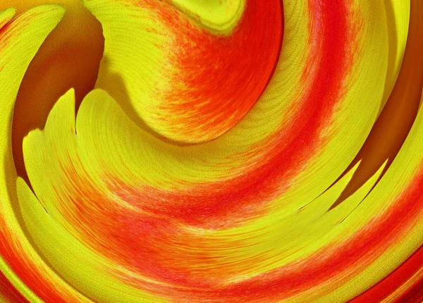 Kwiat Wirujące Abstrakcyjne Tło Sztuki Płótnie Kolorze Czerwonym Żółtym — Zdjęcie stockowe