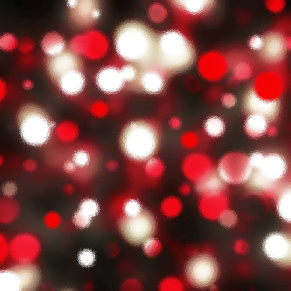 霜降りガラスで見られる赤と白のお祝いのボケのライト — ストック写真